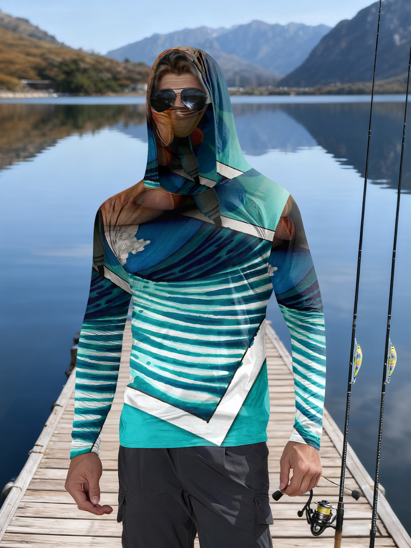 Hunting Fishing Outdoor - Fishing hooded sweatshirt men's long-sleeved sun