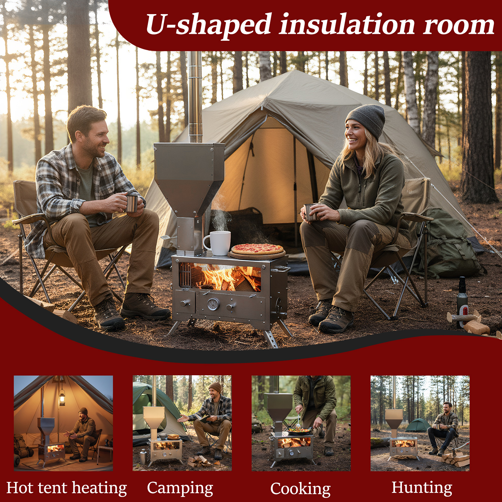 Wood Stove with Chimney Pipe P - Hunting Fishing Outdoor recensie en prijs