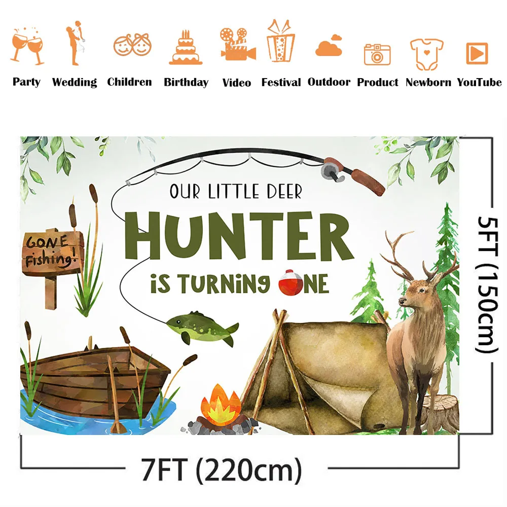 Hunting Fishing Birthday Backd - Hunting Outdoor Background recensie en prijs